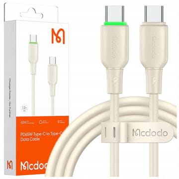 Mcdodo MCDODO USB-C HITRI POLNILNI KABEL ZA SAMSUNG JABOLKO USB TIPA C 65W 1M VODIL BEŽ