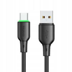 Mcdodo MCDODO USB-C HITRI POLNILNI KABEL ZA SAMSUNG XIAOMI TIPA C 6A 100W 1M VODIL ČRNO