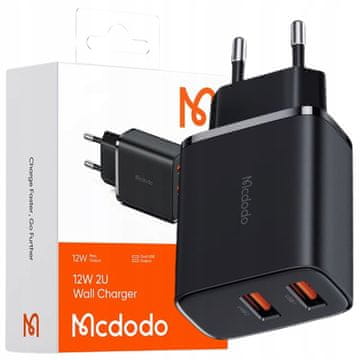 Mcdodo MCDODO MAJHEN UNIVERZALNI POLNILEC ZA TELEFON Z NAPAJANJEM 2X USB 12W