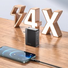 Mcdodo Mcdodo Gan Hitri Polnilec Za Telefon, Prenosni Računalnik Usb-C Pd Usb-A Qc 100W Črn