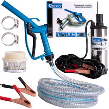 GEKO Inox potopna oljna črpalka za sode 12V 51mm + 4m cev in ročka