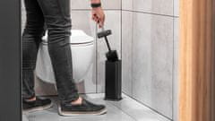 Teesa Črna WC ščetka za čiščenje + kovinsko stojalo