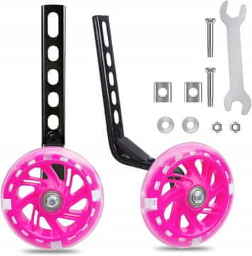 Korbi Kolesarska stranska podpora za otroke 12-20" LED roza