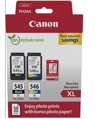 Canon komplet črnil PG-545XL / CL-546XL in GP-501 Foto papir