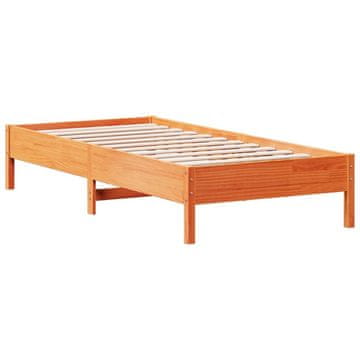 Vidaxl Posteljni okvir brez vzmetnice voščeno rjav 100x200 cm borovina