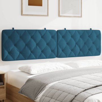 Vidaxl vidaXL Blazina za vzglavje, modra, 200 cm, žamet
