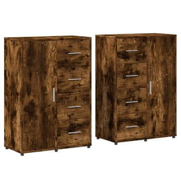 Vidaxl Komoda 2 kosa dimljeni hrast 60x31x84 cm inženirski les