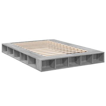 Vidaxl Posteljni okvir siva sonoma 150x200 cm inženirski les