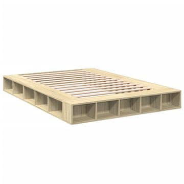 Vidaxl Posteljni okvir sonoma hrast 150x200 cm inženirski les