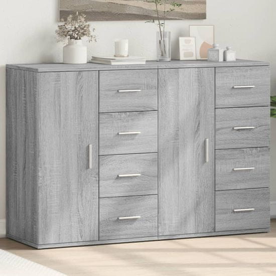 shumee Komoda 2 kosa siva sonoma 59x39x80 cm inženirski les