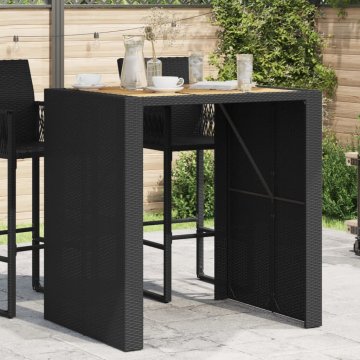 Vidaxl vidaXL Vrtna barska miza z akacijevo ploščo črne barve 105x80x110 cm