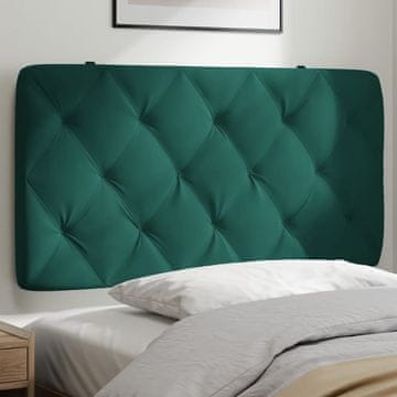 Vidaxl vidaXL Blazina za vzglavje, temno zelena, 100 cm, žamet