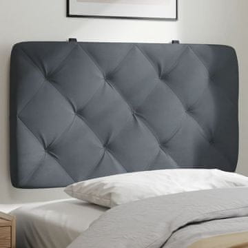 Vidaxl vidaXL Blazina za vzglavje temno siva 80 cm žametna