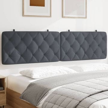 Vidaxl vidaXL Blazina za vzglavje, temno siva, 200 cm, žamet