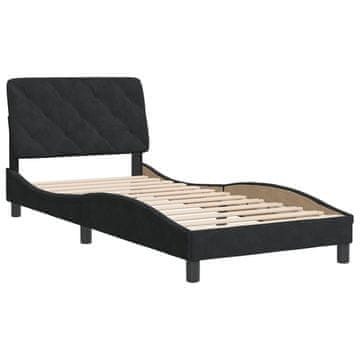 Vidaxl Posteljni okvir brez vzmetnice črn 90x190 cm žamet
