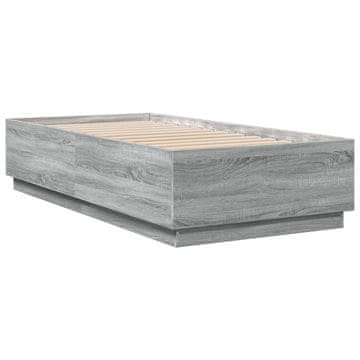 Vidaxl Posteljni okvir siva sonoma 75x190 cm inženirski les