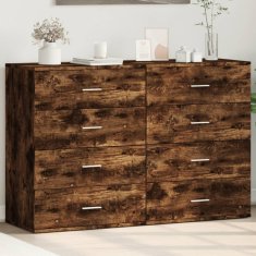 Vidaxl Komoda 2 kosa dimljeni hrast 60x39x80 cm inženirski les