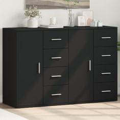 shumee Komoda 2 kosa črna 59x39x80 cm inženirski les