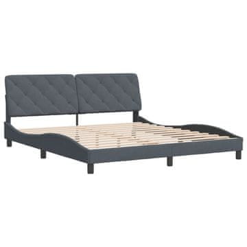 Vidaxl Posteljni okvir brez vzmetnice temno siv 180x200 cm žamet