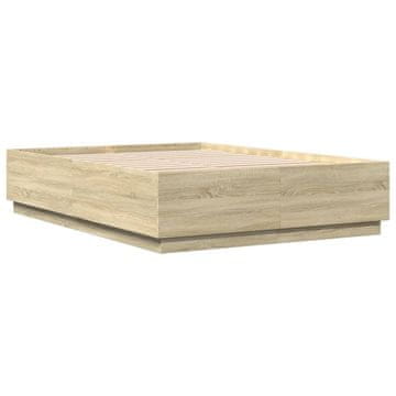 Vidaxl Posteljni okvir sonoma hrast 120x200 cm inženirski les
