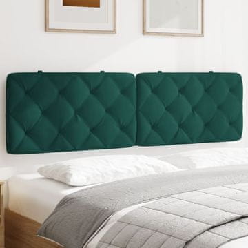 Vidaxl vidaXL Blazina za vzglavje, temno zelena, 180 cm, žamet