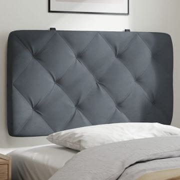 Vidaxl vidaXL Blazina za vzglavje, temno siva, 90 cm, žamet
