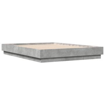 Vidaxl Posteljni okvir betonsko siv 120x190 cm inženirski les