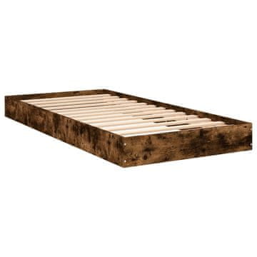 Vidaxl Posteljni okvir brez vzmetnice hrast 75x190 cm inženirski les