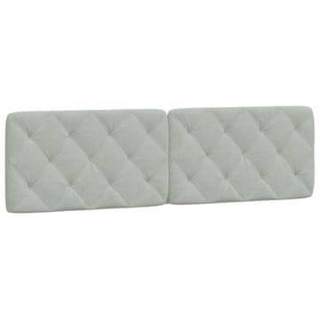 Vidaxl Blazina za vzglavje svetlo siva 180 cm žamet