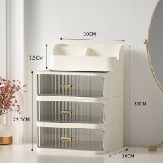 Korbi Organizator škatla za kozmetiko, F34 kremna