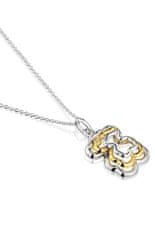 Tous Očarljiva srebrna ogrlica z dvobarvnim obeskom 1004018200 (verižica, obesek)