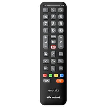 Meliconi Dálkový ovladač , 808061, EASYTEL 2, univerzální, pro 1 TV + 1 DDT + SAT dekodér, 2 programovací režimy, 34 kláves