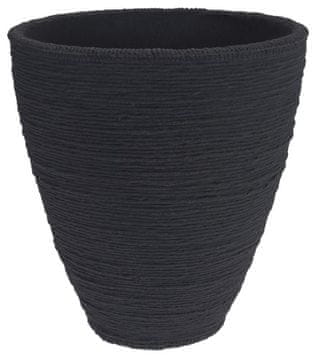 shumee Dekorativni rebrasti cvetlični lonček za rože, antracit, 38x42 cm