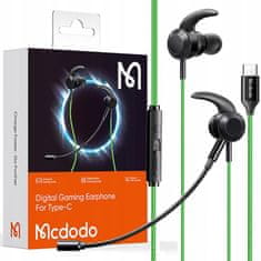 Mcdodo Mcdodo Slušalke Z Mikrofonom Gaming Usb-C Dac, Zelene Barve