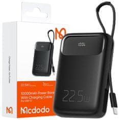Mcdodo MCDODO POWERBANK 10000MAH Z ZASLONOM 3X USB USB-C 22,5W + USB-C KABEL