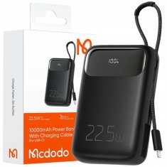 Mcdodo MCDODO POWERBANK 10000MAH Z ZASLONOM USB USB-C 22,5W + KABEL LIGHTNING