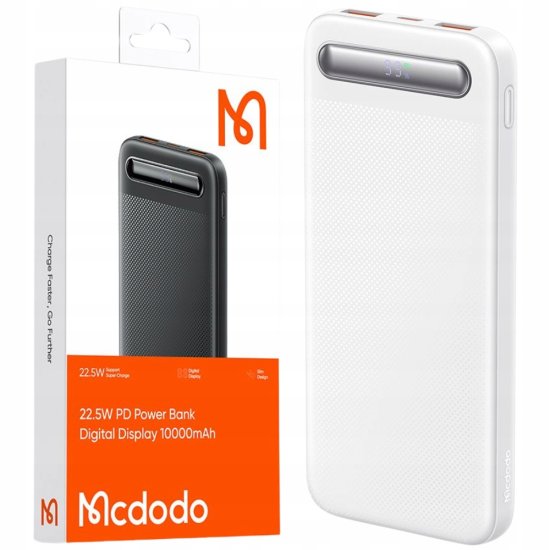 Mcdodo MCDODO POWERBANK 10000MAH Z ZASLONOM 3X USB USB-C 22,5W + USB-C KABEL