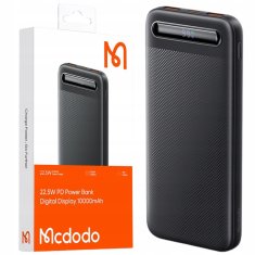Mcdodo MCDODO POWERBANK 10000MAH Z ZASLONOM 3X USB USB-C 22,5W + USB-C KABEL