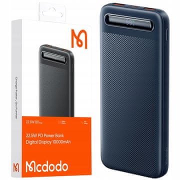 Mcdodo MCDODO POWERBANK 10000MAH Z ZASLONOM 3X USB USB-C 22,5W + USB-C KABEL