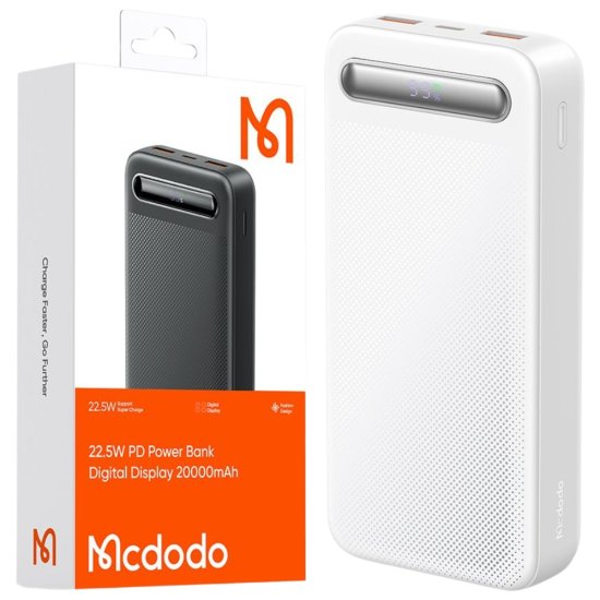 Mcdodo MCDODO POWERBANK 20000MAH Z ZASLONOM 3X USB USB-C 22,5W + USB-C KABEL