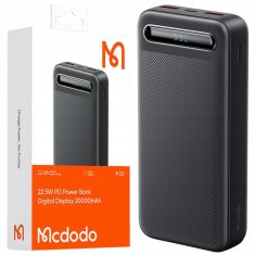 Mcdodo MCDODO POWERBANK 20000MAH Z ZASLONOM 3X USB USB-C 22,5W + USB-C KABEL