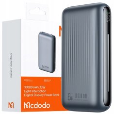 Mcdodo MCDODO POWERBANK 10000MAH Z ZASLONOM 2X USB USB-C 33W + USB-C PD KABEL
