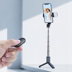 Mcdodo Selfie Palica Za Telefon Mcdodo Tripod Bluetooth Stativ Črna