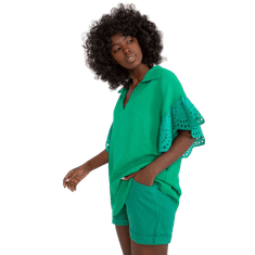 ITALY MODA Ženska bluza ohlapnega kroja zelena DHJ-BZ-6993.06_407817 Univerzalni