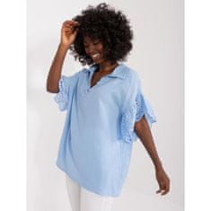 ITALY MODA Ženska bluza s kratkimi rokavi svetlo modra DHJ-BZ-6993.06_407818 Univerzalni