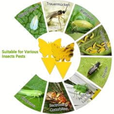 Vixson Rumene nalepke za muhe, Zaščita pred insketi, Lovilec muh, Lepilne nalepke za žuželke (10 kosov) | BUGILURE
