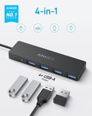 Anker Ultra Slim 4-port USB-C hub črn