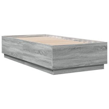 Vidaxl Posteljni okvir siva sonoma 90x190 cm inženirski les