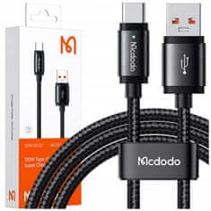 Mcdodo MCDODO USB-C HITRI POLNILNI KABEL ZA SAMSUNG XIAOMI TIPA C 6A 120W 2M VODIL
