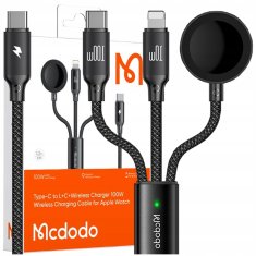 Mcdodo MCDODO INDUKCIJSKI POLNILEC ZA JABOLČNO URO 3V1 KABEL ZA IPHONE MACBOOK 100W